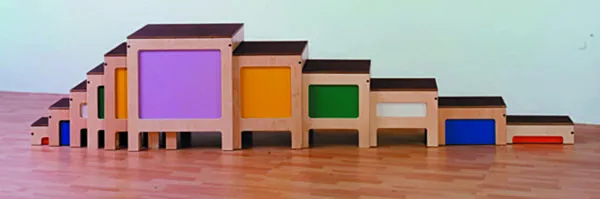 Hockertreppe bunt