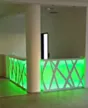 Empfangstheke - Thekenfront verkleidet komplett mit Plexiglas und RGB-LED-Licht hinterleuchtet