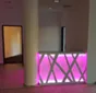 Empfangstheke - Thekenfront verkleidet komplett mit Plexiglas und RGB-LED-Licht hinterleuchtet